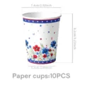 Einweg-Pappbecher für Unabhängigkeitstag Party, patriotisches Blumen-Design, 10 Stk. - Papierbecher