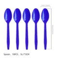 Blau plastiklöffel 10er pack 16x3cm einweggeschirr set für feiertag party dekoration. - Blaue Kunststofflöffel (10er Pack) / 10er-Set