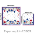 Amerikanische Unabhängigkeitstag Party Blumen Papierserviette 20 Stk. Tischdekoration - Servietten