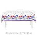 Patriotische Tischdecke Amerikanischer Unabhängigkeitstag Rot Blau Blumen Party Deko - Tischdecke