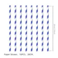 Blau-weiss gestreifte Papier Trinkhalme, 10 Stk Packung, umweltfreundliche Party Halme 20cm - Blau Weiß Gestreifte Papierhalme (10er Pack) / 10er-Set
