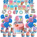 Vista dettagliata del set di decorazioni per festa di compleanno con palloncini 67. - Set da 5 Pezzi (Inclusi Palloncini)