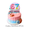 Set topper per torta di compleanno 67 a tema ciambella, decorazione per festa. - 1 Pezzo/Confezione