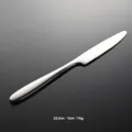 Stainless steel steak knife detail view showing polished finish and dimensions 22.2cm 76g. - Dinner Knife