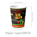 Juneteenth celebration paper cups, 10pcs black party disposable cups with holiday design. - Paper Cup / 10 Pieces Pack