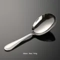 Stainless steel serving spoon with beaded handle, elegant oval design for hotel and home. - Oval Spoon, 304 Stainless Steel