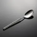 Stainless steel hammered spoon handle detail, mirror polished finish, elegant tableware accent. - Dinner Spoon Only
