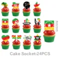 Juneteenth Cupcake Toppers Black History Month Party Cake Decorations Set of 24 Pieces - Cupcake Toppers (Juneteenth)