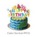 Summer beach pool theme birthday party cake topper decoration flamingo watermelon 1pcs - Swimsuit Party Large Cake Topper 1 Piece
