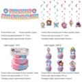 Eiscreme Baseball Thema Geburtstag Party Banner Hängende Spirale und Tortenaufsatz - 4-teiliges Set (Banner + Aufsätze + Spiralen + Ballons) - Baseball-Eiscreme