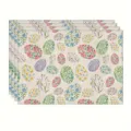 Easter egg floral fabric placemat set, decorative table mat for dining room kitchen table. - 30x45cm / Style 4