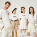 Tenues de famille assorties d'été t-shirts blancs à manches courtes pour parents et enfants. - 90 / Hauts / Notre Blanc