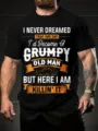 T-shirt nera da uomo a maniche corte con stampa grafica e slogan molto divertente. - Nero (19)