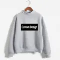 Effen kleur mock nek sweatshirt casual losse lange mouw grijze pullover top voor dames - Grijs