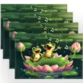 Set 4 souplase apo yfasma me sknes vatrahou kai lotou gia ti diakosmisi tis trapezarias - 30cm*45cm / Στυλ 41