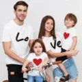 Famille Assortis Été Manches Courtes T-Shirts Blanc Coton Parents et Enfants Tenue Variante - 90 / Hauts / Cœur d'Amour Blanc