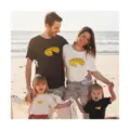 T-shirt assorti famille ete manches courtes, design graphique de tranche de pizza, haut cool. - 90 / Hauts / Blanc Pizza