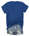 Effen koningsblauw t-shirt met korte mouwen gecombineerd met versleten denim korte broek. - S / Tops / Saffierblauw