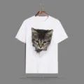 Vue détaillée du t-shirt ample à manches courtes pour femmes avec imprimé chat mignon. - S / 02