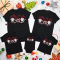 Family matching Christmas short sleeve T-shirts and baby romper set with cute gnome plaid prints. - Adult S / Tops / Gnome Christmas Style