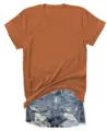 Effen roestoranje t-shirt met korte mouwen perfect gecombineerd met hippe gescheurde jeanshorts. - S / Tops / Oranje