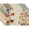 Exquisite floral print linen placemat table mat heat resistant decorative dining table pad set - 30cm*45cm / 8