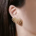 Gold multi-strand fan ear cuff minimalist fashion jewelry daily wear stylish accessory elegant - Multi-Track Fan-Shaped Earrings
