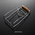 Stainless steel dish gripper detail showing anti-scalding design with secure wooden handle. - Rosewood Handle