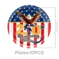 US 250. Jahrestag Einweg-Pappteller, patriotisches Party-Geschirr-Set, 9 Zoll 10 Stück. - 9 Zoll Pappteller (10 Stk) / 10 Stück