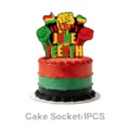 Juneteenth cake topper party decoration set with colorful fists and flags design 1pcs - Large Cake Topper (Juneteenth)