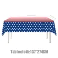 Amerikanischer Unabhängigkeitstag Tischdecke mit rotem weißen Streifen und Sternen Design. - Tischdecke (137*274cm) / 1 Stück