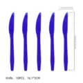 Blaues Einweg Plastikmesser Set mit 10 Stück, ideal für Partys und Picknicks geeignet. - Blaue Kunststoffmesser (10er Pack) / 10er-Set