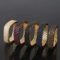 Anello geometrico quadrato in zircone da donna, anelli impilabili colorati immagine principale. - Taglia 6 / Bianco