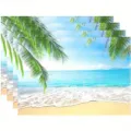 Tropical beach print placemat set coastal ocean table mat for kitchen dining room decor - 30cm*45cm / 9