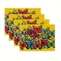 Linen placemats set yellow butterfly print table mat kitchen dining party home decor style - Butterfly