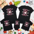 Christmas family matching short sleeve t-shirts and baby romper set with Santa graphic. - Adult S / Tops / Santa Christmas Style