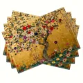 Golden tree art placemat set, decorative table mat with floral pattern for dining room. - Style 1201