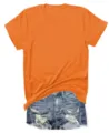 Solid orange short-sleeve T-shirt paired with distressed denim shorts for daily casual wear. - S / Tops / Olive Green