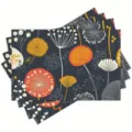 Bohemian floral placemat ethnic dandelion pattern table mat variant dining decor 3pc - Style 1183