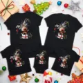 Family matching Christmas t-shirts set, cute reindeer graphic cotton short sleeves for holidays. - Adult S / Tops / Christmas Reindeer Style