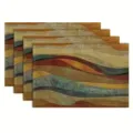 Bohemian Placemat Set Woven Table Mat Abstract Wave Kitchen Dining Table Decor - Style 1197