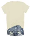 Plain beige crew neck short sleeve t shirt paired with blue ripped denim shorts casual summer wear - S / Tops / Off White