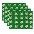 Green floral placemat set, decorative linen table mat for holiday party dining decor. - 30cm*45cm / 20