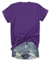 Purple short sleeve t-shirt paired with distressed denim shorts, casual summer outfit style. - S / Tops / Purple
