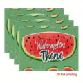 Watermelon theme linen placemat for dining table, decorative summer party table mat set. - 30cm*45cm / 25