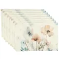 Linen placemat printed table mat watercolor floral kitchen dining decor set of multiple - Watercolor Floral