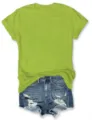Lime green short sleeve t-shirt paired with denim shorts, casual summer outfit for women. - 3XL / Tops / Fruit Green