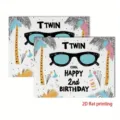 Tropical palm tree sunglasses 2nd birthday linen placemat party table mat decoration - 30cm*45cm / 27