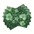 Green botanical placemat set, floral table mat variant, stain resistant linen mat for dining. - 30cm*45cm / 28