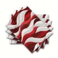 Christmas placemat set red white wave pattern linen table mat for holiday party dining table decor - Wave